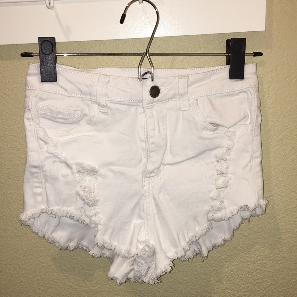 Brandy Melville High-Rise Distressed Denim Shorts